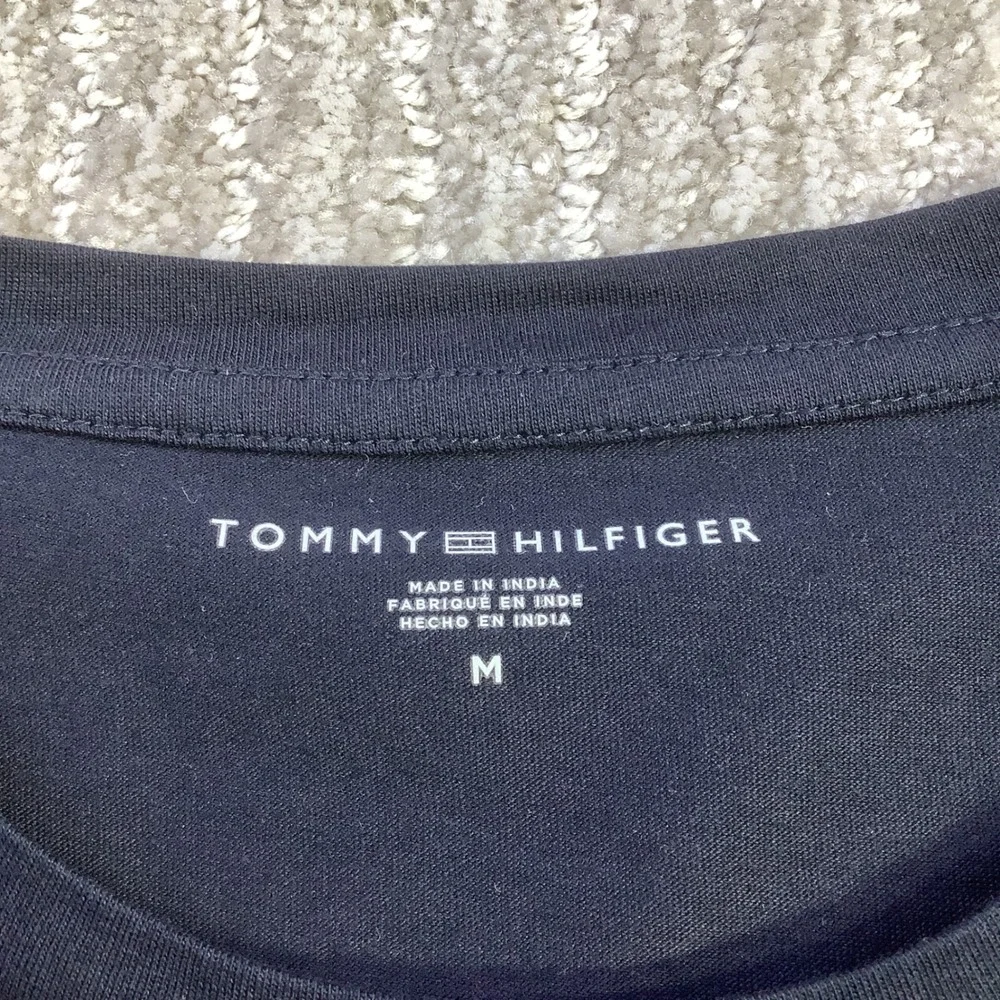 Tommy Hilfiger Blue Embroidered Signature Script‎ T Shirt Size M NWT